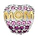 Pugster Mom Mother Pink Birthstone Crystal Charm New Jewelry Beads Fit Pandora Charms Bracelet Gifts