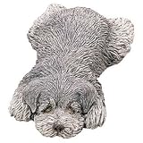 Schnauzer Dog Figurine Sleeping Puppy Snoozer Pet UNCROPPED Ears