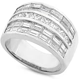 Search : One of a Kind 3-3/4ctw Princess & Baguette Diamond Band in Platinum