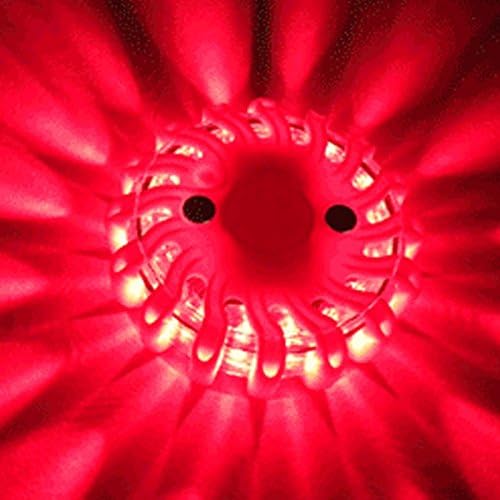 RED REPLACEABLE BATTERY WATERPROOF LED MAGNET SAFETY FLARE with 9 OPERATING MODES + LED FLASHLIGHT SET AND FREE LITHIUM ION BATTERY!