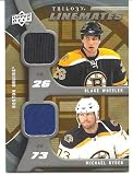 Blake Wheeler and Michael Ryder 2009-10 Upper Deck Trilogy Line Mates Jersey Card #LM-RW Boston Bruins