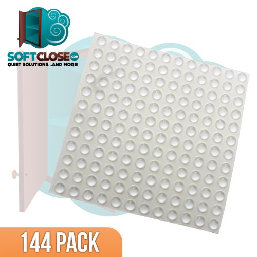 144 Pack Round Small Clear SoftClose & Furniture Bumpers 9.5mm