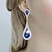 EVER FAITH Women's Austrian Crystal Elegant Dual Teardrop Pierced Dangle Earrings Royal Blue Silver-Tone