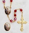 Crystal Rosary - Saint Joseph - 7mm Crystal Beads - 21in. Gold Chain - Center Piece with Matching Lapel Pin - Gift Box Included - IMPORTED FROM ITALY