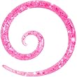 10 Gauge Hot Pink Acrylic Glitter Spiral Taper