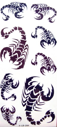 YiMei Waterproof black scorpion body tattoo stickers for adult