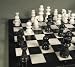 Black/White Marble Chess Set w/Black frame