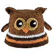 Brown Adorable Chenille Owl Baby Beanie HandKnit Hat 0~6 Months