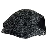 TWEED IVY BELT BUCKLE IVY DRIVING GOLF CAP HAT * BLACK * Small / Medium