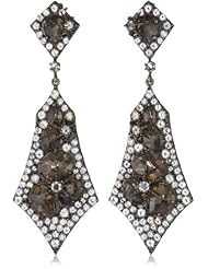 Sutra Topaz and Smoky Drop Earrings , 2.9"
