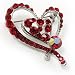 Red Crystal Heart Brooch
