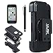 iPhone 5C Case, ULAK Hybrid Case Cover for Apple iPhone 5C Hard Inner Case + TPR Wrap Case + Belt Clip Holster(Black)