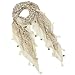 Leopard Print Floral Zebra Border Dangling Coins Tassels Cotton Sheer Square Scarf Shawl Sarong - Various Colors