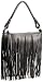 Linea Pelle Vanessa Clutch Cross Body Fringe Clutch With Detachable Strap,Pewter,one size
