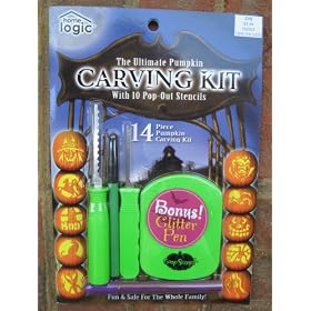 14-Piece Ultimate Pumpkin Carving Kit with 10 Pop-Out Stencils and Tools