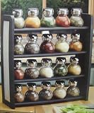 Olde Thompson 20 Jar Flat Spice Rack Filled with Spices