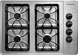 Frigidaire : FFGC3015LS 30 Gas Cooktop with 4 Sealed Burners, Cast Iron Grates - Stainless Steel