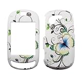Blue Green White Butterfly Black Flower Vine Rubberized Snap on Hard Cover Protector Faceplate Cell Phone Case for T-Mobile Samsung Gravity T Touch SGH-T669 + Premium LCD Screen Guard Film Blue Green White Butterfly Black Flower Vine Rubberized Snap on Hard Cover Protector Faceplate Cell Phone Case for T-Mobile Samsung Gravity T Touch SGH-T669 + Premium LCD Screen Guard Film