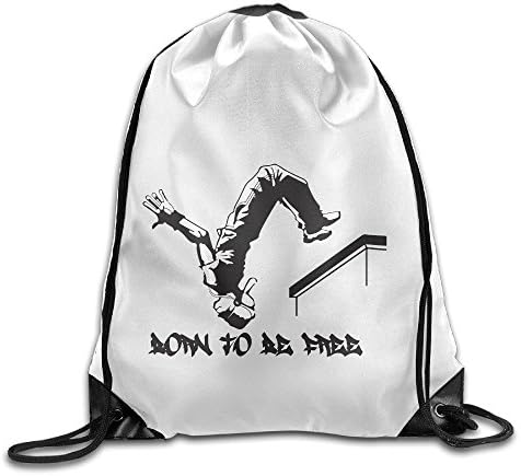 Parkour Born To Be Free Extreme Sports Drawstring Backpack Sport Bag