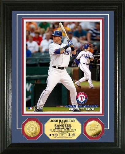 Josh Hamilton Photo Mint: Texas Rangers 2010 A.L MVP 24K Gold Coin Photo Mint