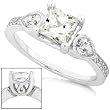 One of a Kind EGL Certified 1 5/8ctw Princess & Pear-Shaped Diamond Engagement Ring in 14kt White Gold