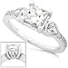 One of a Kind EGL Certified 1 5/8ctw Princess & Pear-Shaped Diamond Engagement Ring in 14kt White Gold