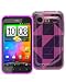 CruzerLite Powder Pink Geometric Flexible TPU Skin Cover Phone Case for HTC Droid Incredible 2 (Verizon) & Incredible S [CruzerLite Retail Packaging] - ADR6350