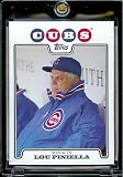 2008 Topps Baseball Cards # 329 Lou Piniella - Manager - Chicago Cubs - MLB Baseball Trading Card in a Protective Screw Down Display Case