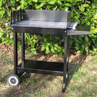 SOMAGIC - barbecue charbon de bois copenhague acier sur chariot
