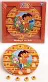 Dora Bois - 23/382 - Jeu de Educatif - Horloge en Bois Dora L'Exploratrice