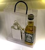Jack Daniels 5cl Miniature & Keyring Hip Flask Gift Set