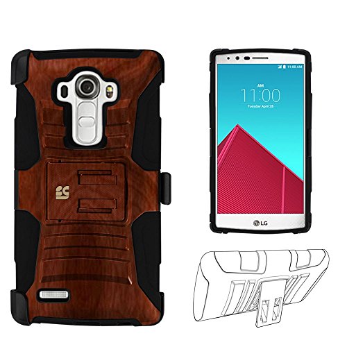 Spots8® Case for LG G4, Heavy Duty Case with Kickstand and Holster [Cherry Acres Wood]