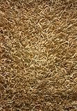 Decor Rugs Premium Leather Shag 4 x 6 camel Area Rug