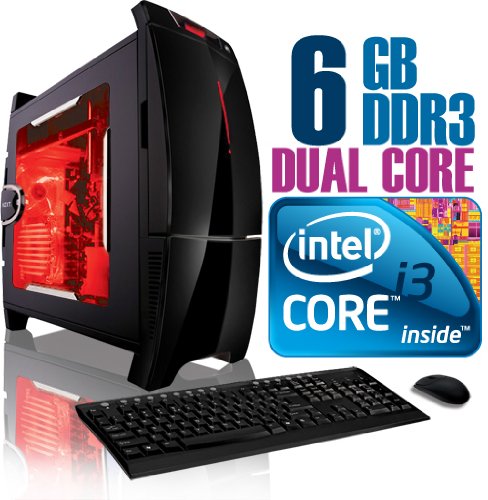 CybertronPC Lexa 2120ABRU, Black/Red, Intel Core i3 Dual Core 2.93GHz, 6GB DDR3, 1TB Hard Disk Drive, DVDRW, RADEON HD5570, 600 Watt Power Supply, Windows 7 Ultimate 64-bit, 1 Year Parts & Labor Warranty