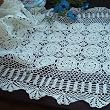 Large Vintage Hand Crochet Lace Creamy Table Runner