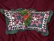 Blue and burgandy Dogwood Floral 16" zippered Throw Pillow Set