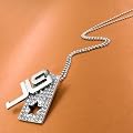 JLS Crystal Dog Tag Necklace
