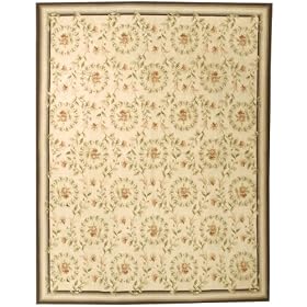 8'x8' Handmade Chinese Aubusson Collection Rouen Design Wool Round Rug