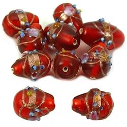 Red Glass Lampwork Beads Beading Jewelry Approx 10