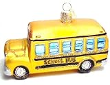 Old World Christmas Ornament Yellow School Bus