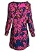 Persun Women's Color Block Floral Long Sleeve Crew Neck Tunic A-line Mini Dress