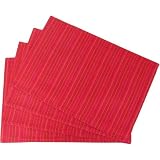 Red Striated Textured Placemats, 2 Placemats