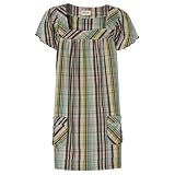 Girls' Mossimo Plaid Ruffle-Front Dress - Brown/ Green