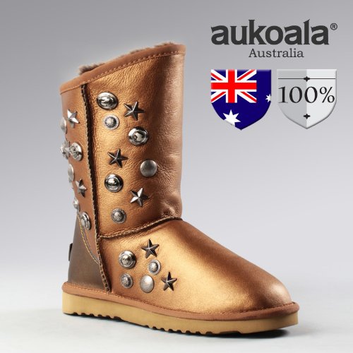 Aukoala Australia Sheepskin Warm Apollo Winter Boots For Womens_Chestnut_Us Size 6 On Sale