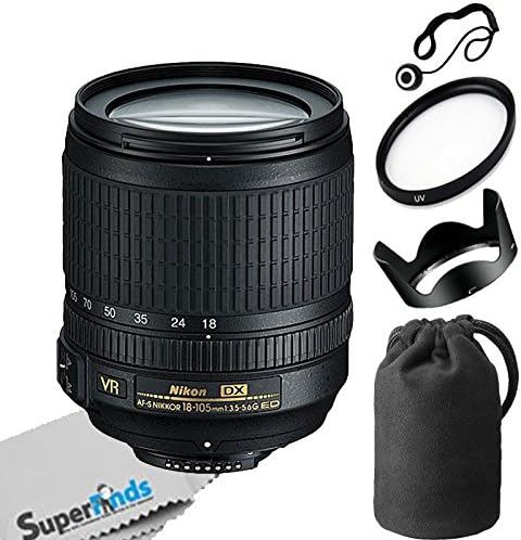 Nikon 18-105mm f/3.5-5.6 AF-S DX VR ED Nikkor Lens for Nikon Digital SLR Cameras With 67mm UV Filter + Lens Cleaning Kit