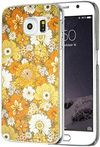 Galaxy S6 Case, Aeonn Floral Print Vintage Pattern Perfection Design Embossed Surface Bumper, Scratch Resistant Clear Slim Fit Hardcover Premium Plastic Case for Galaxy S6 (Vintage Autumn Flower)