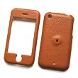 AT&T Apple iPhone I 1st Generation Fabric Snap on Protector Hard Case Thick Cover Light Brown Leather