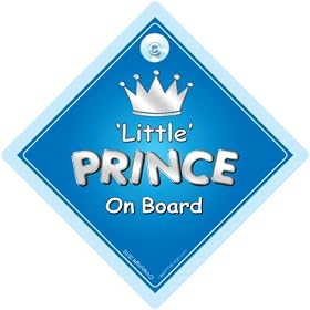 Little Prince On Board, little prince on board car sign, Silver Text, Car Sign, Baby on Board Sign, Silver Text on Blue, Novelty Car Sign, baby on board