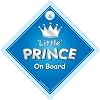 Little Prince On Board, little prince on board car sign, Silver Text, Car Sign, Baby on Board Sign, Silver Text on Blue, Novelty Car Sign, baby on board