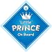 Little Prince On Board, little prince on board car sign, Silver Text, Car Sign, Baby on Board Sign, Silver Text on Blue, Novelty Car Sign, baby on board